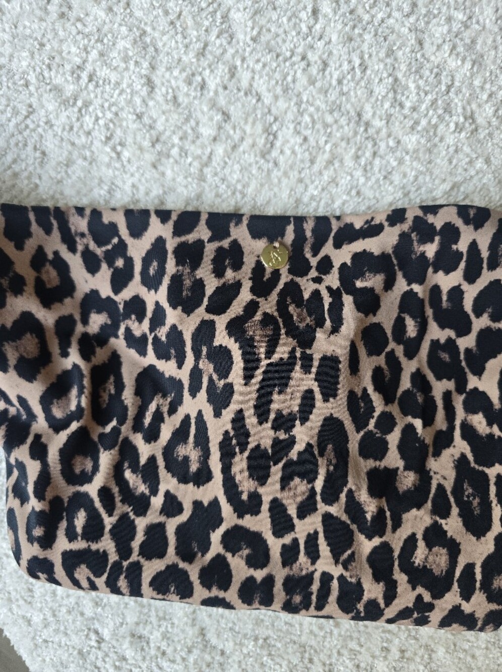 NWT Victoria's Secret Leopard Tie-Side Bikini Bottom - Beige & Black Size L - Picture 3 of 7